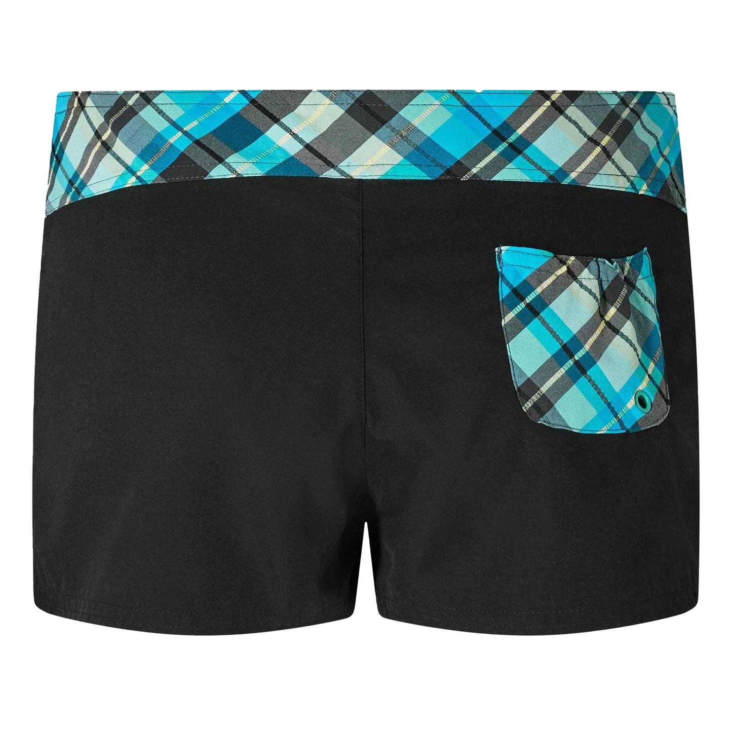 Black - Back - Puma Womens-Ladies Checked Swim Shorts