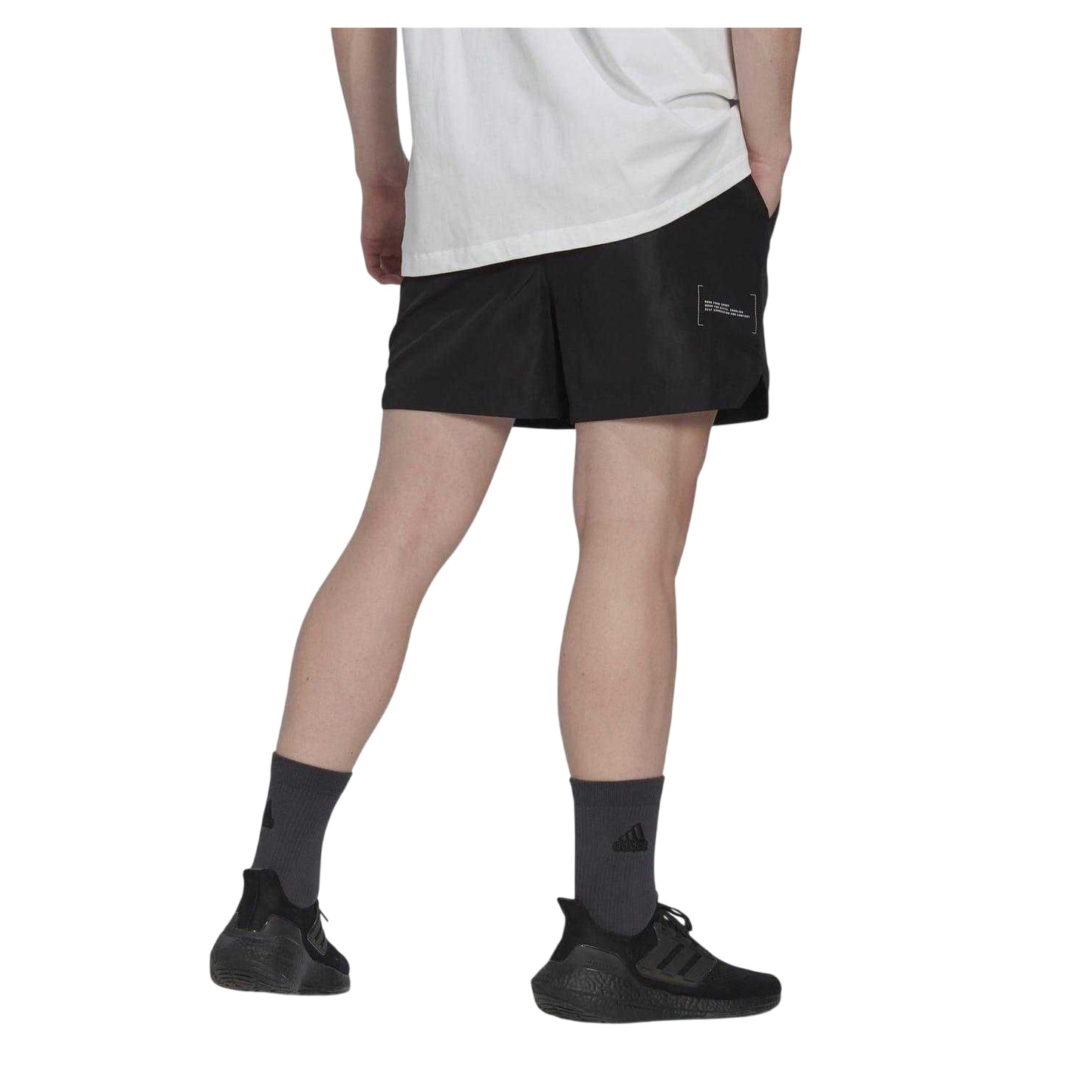 Black - Back - Adidas Mens Tech Regular Shorts