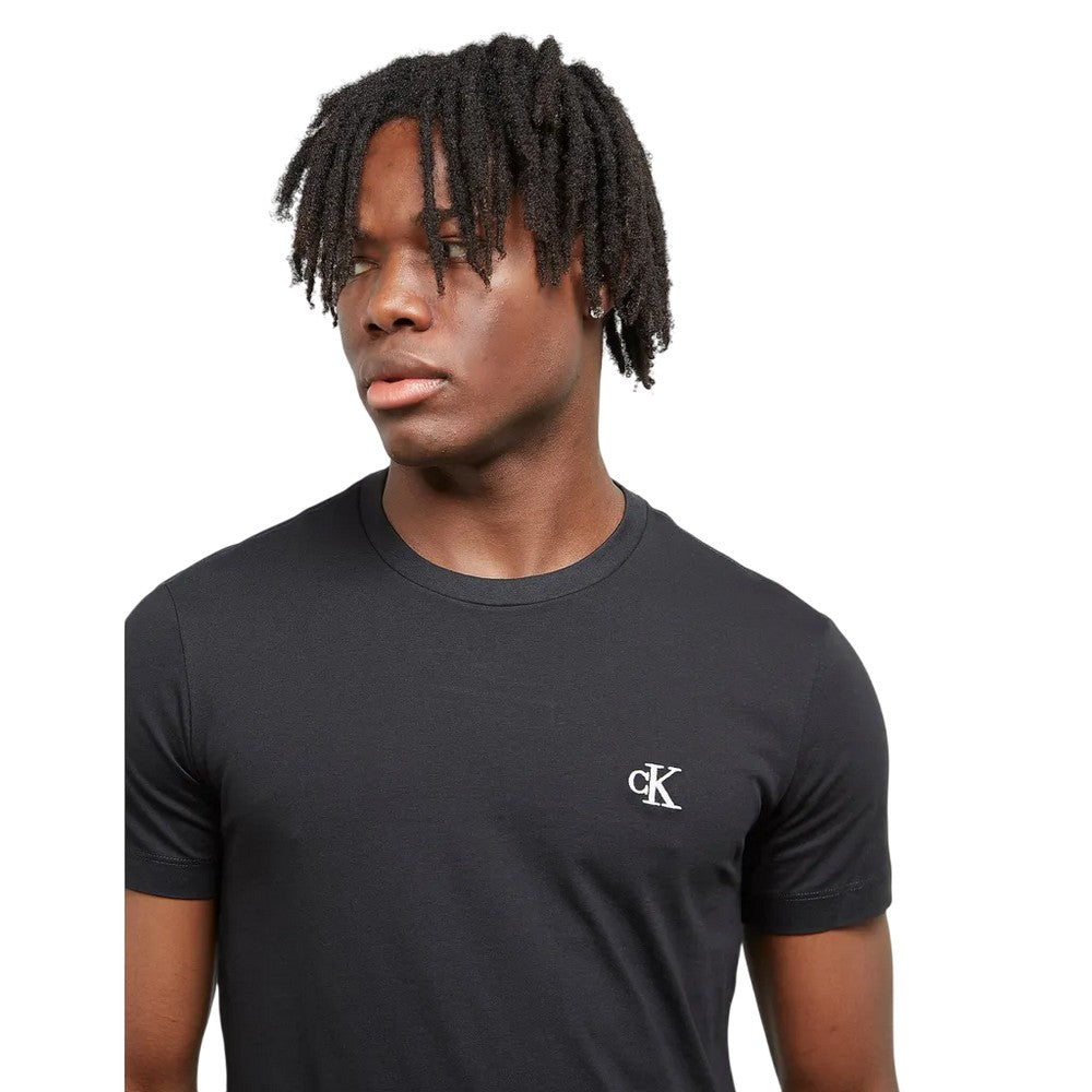 Black - Side - Calvin Klein Mens Essential Organic Cotton Slim T-Shirt