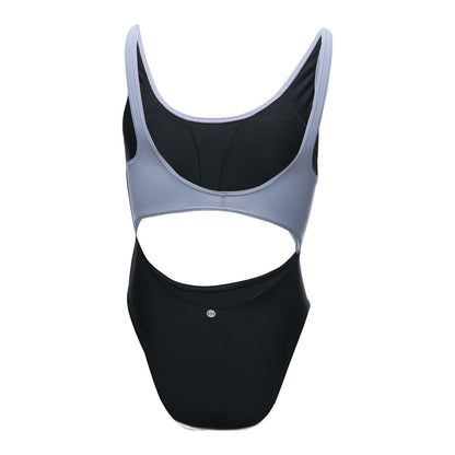Silver-Violet - Back - Adidas Womens-Ladies Colour Block One Piece Swimsuit