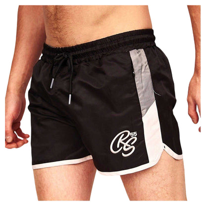 Black - Front - Crosshatch Mens Barli Swim Shorts