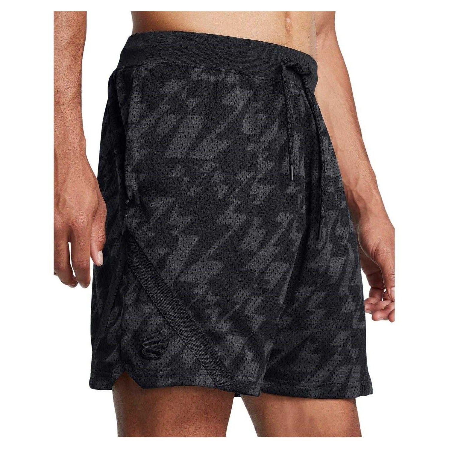 Black-Grey - Side - Under Armour Unisex Adult Curry Shorts