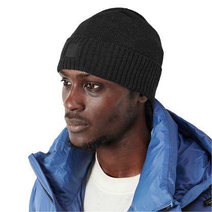 Black - Side - Boss Mens Akaio Wool Beanie