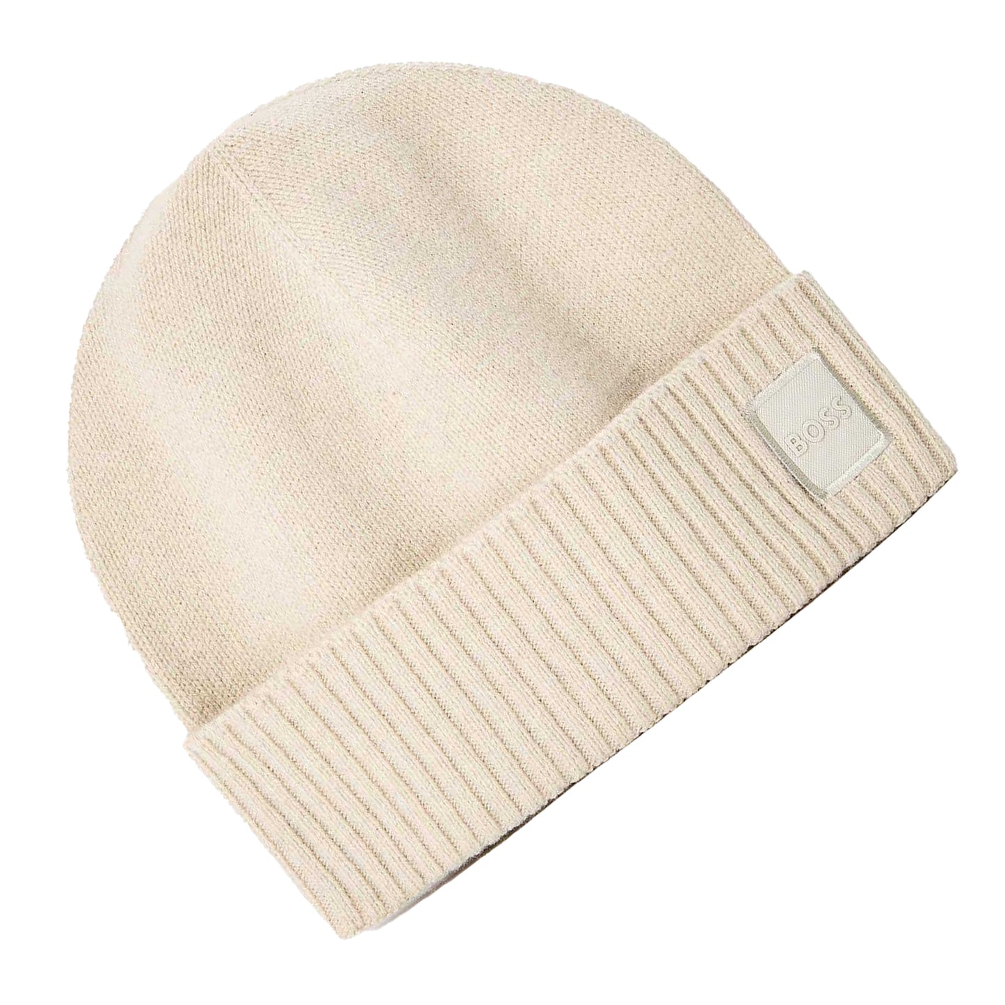 Light Beige - Back - Boss Mens Akaio Wool Beanie