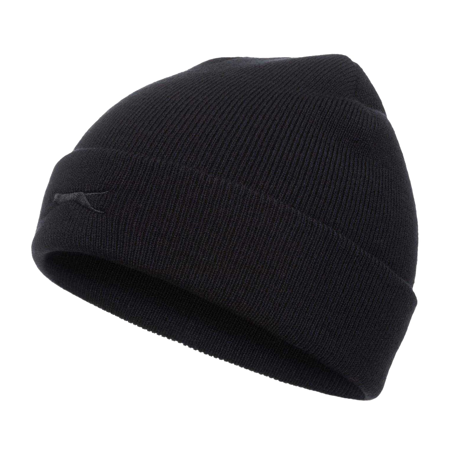 Black - Side - Slazenger Mens Ribbed Acrylic Winter Beanie