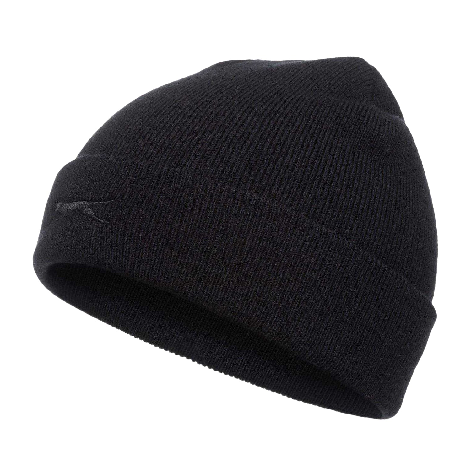 Black - Side - Slazenger Mens Ribbed Acrylic Winter Beanie