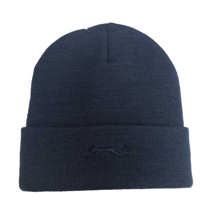 Navy - Front - Slazenger Mens Ribbed Acrylic Winter Beanie