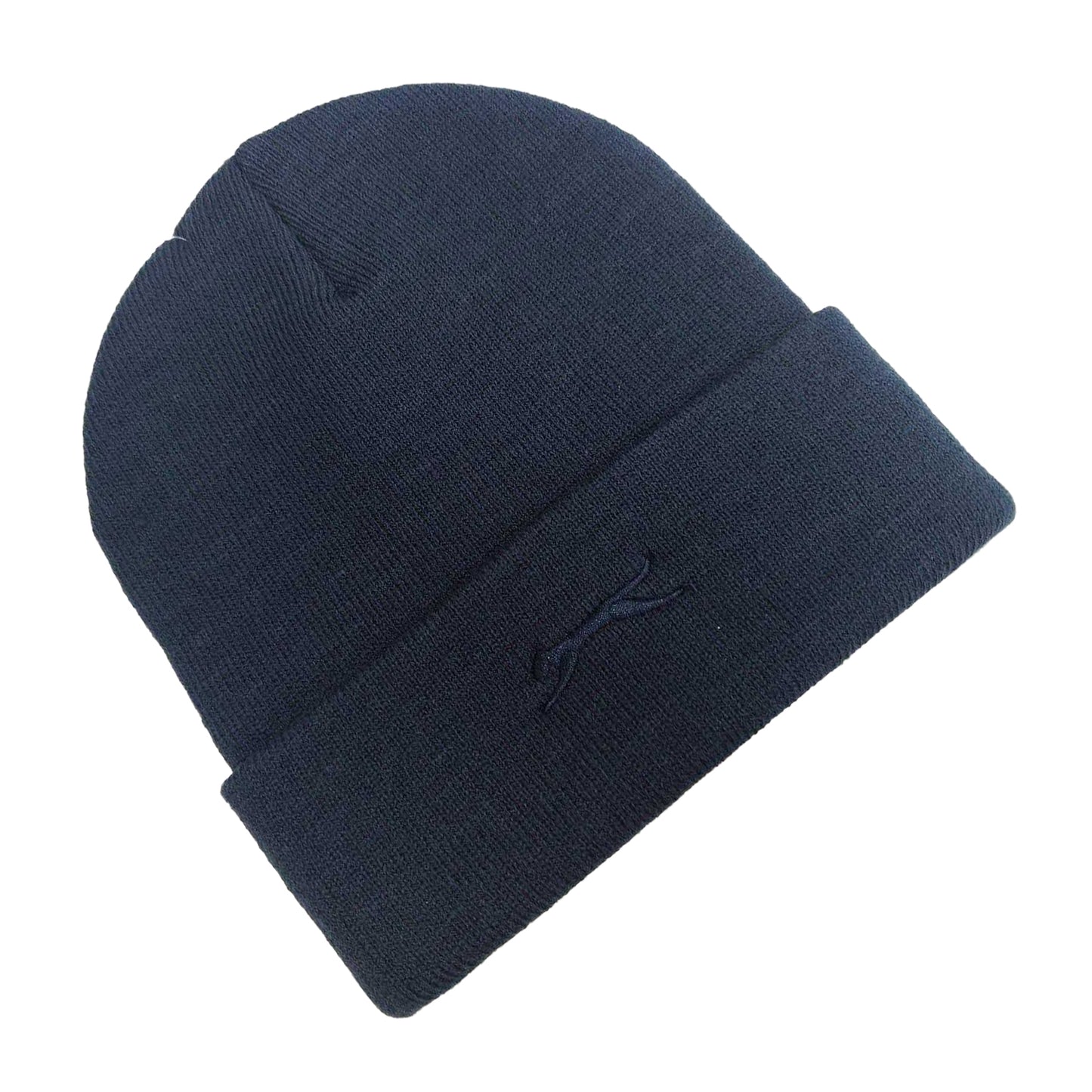 Navy - Back - Slazenger Mens Ribbed Acrylic Winter Beanie
