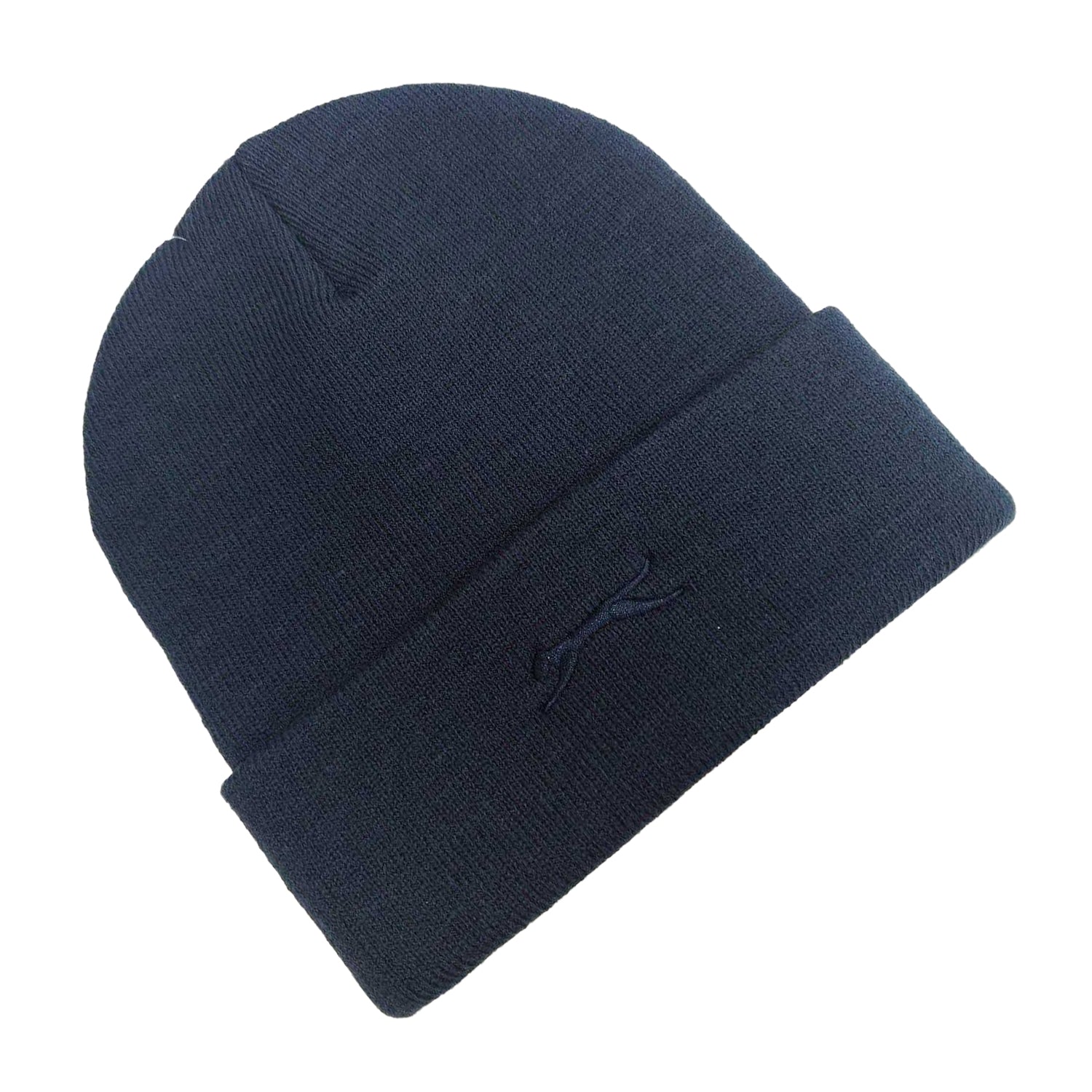 Navy - Back - Slazenger Mens Ribbed Acrylic Winter Beanie