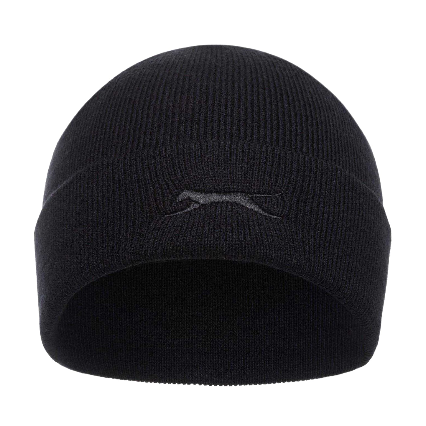 Black - Front - Slazenger Mens Ribbed Acrylic Winter Beanie