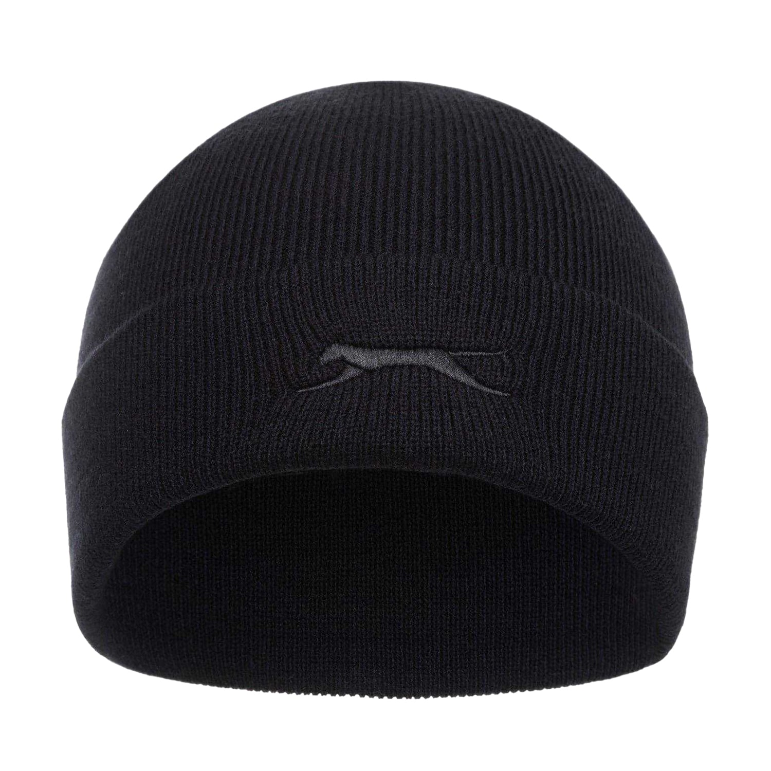 Black - Front - Slazenger Mens Ribbed Acrylic Winter Beanie