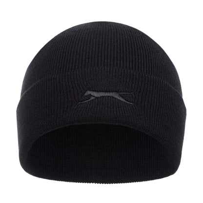 Black - Front - Slazenger Mens Ribbed Acrylic Winter Beanie