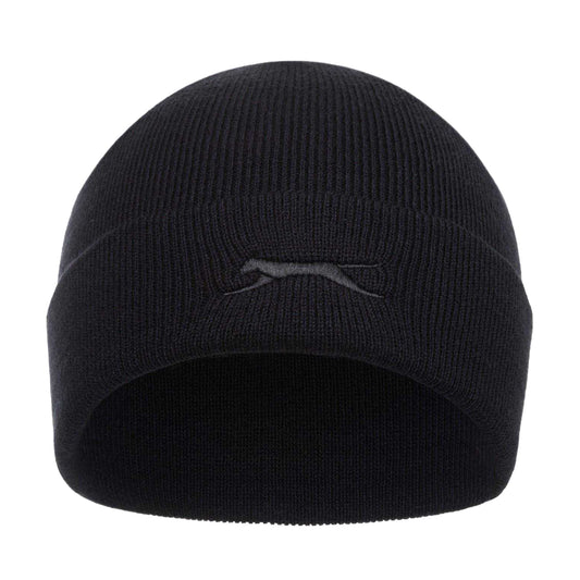 Black - Front - Slazenger Mens Ribbed Acrylic Winter Beanie