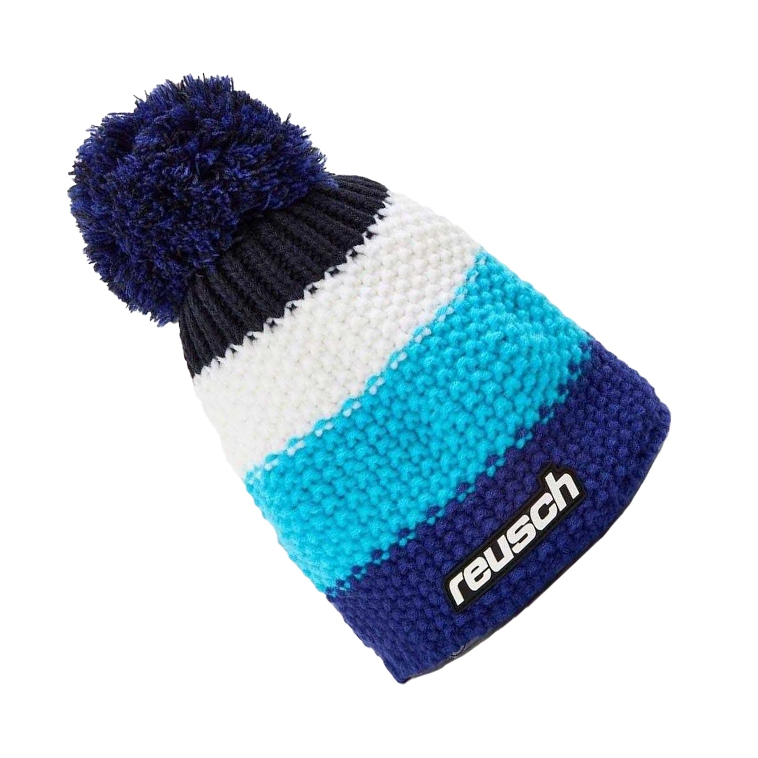 Blue - Back - Reusch Childrens-Kids Enzo Colour Block Beanie