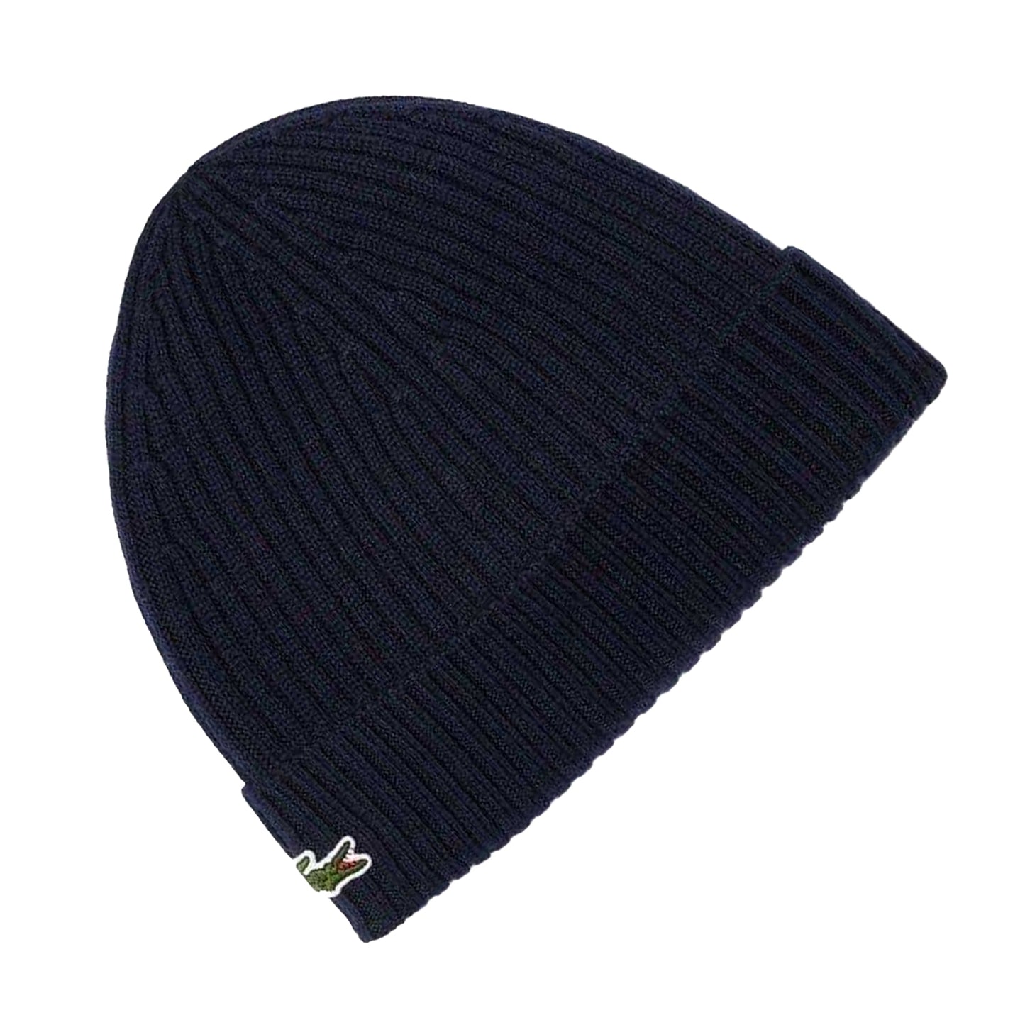 Navy - Back - Lacoste Unisex Adult Embroidered Logo Wool Casual Beanie