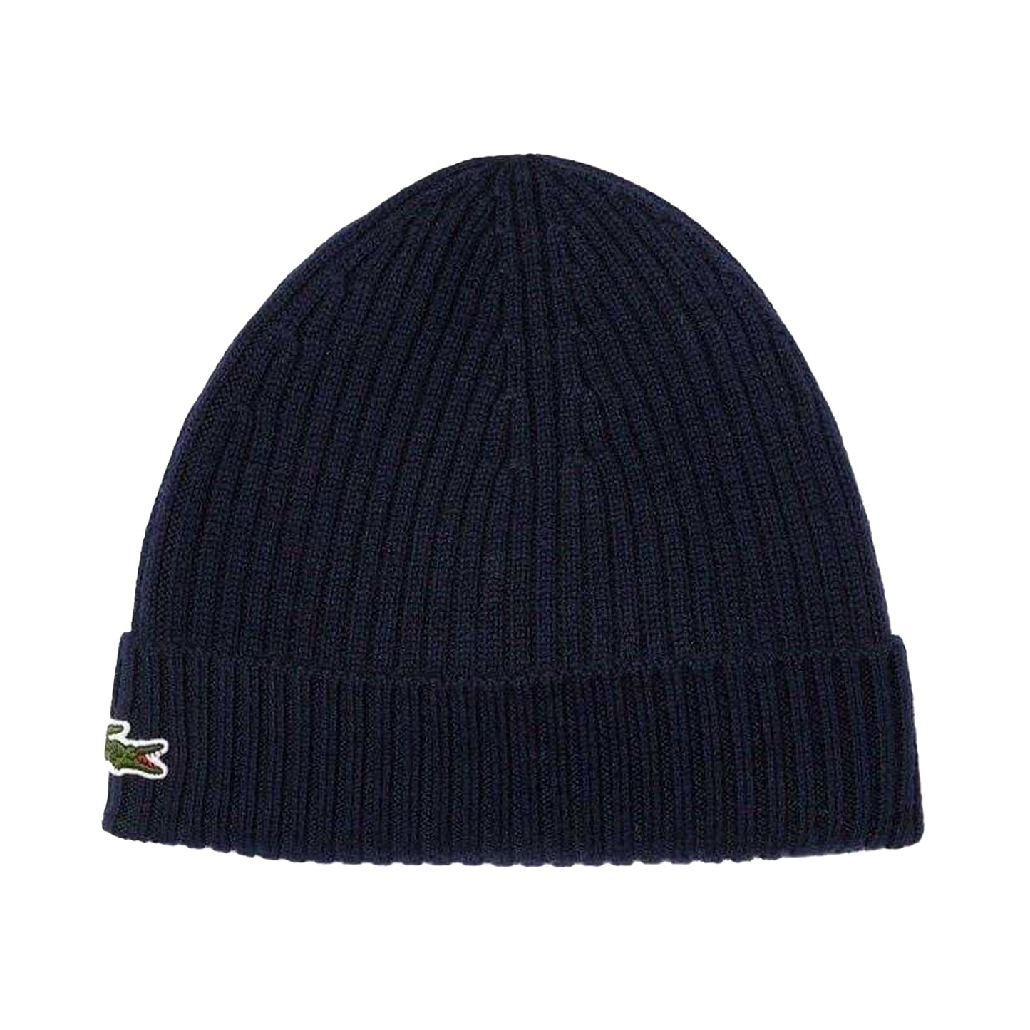 Navy - Front - Lacoste Unisex Adult Embroidered Logo Wool Casual Beanie