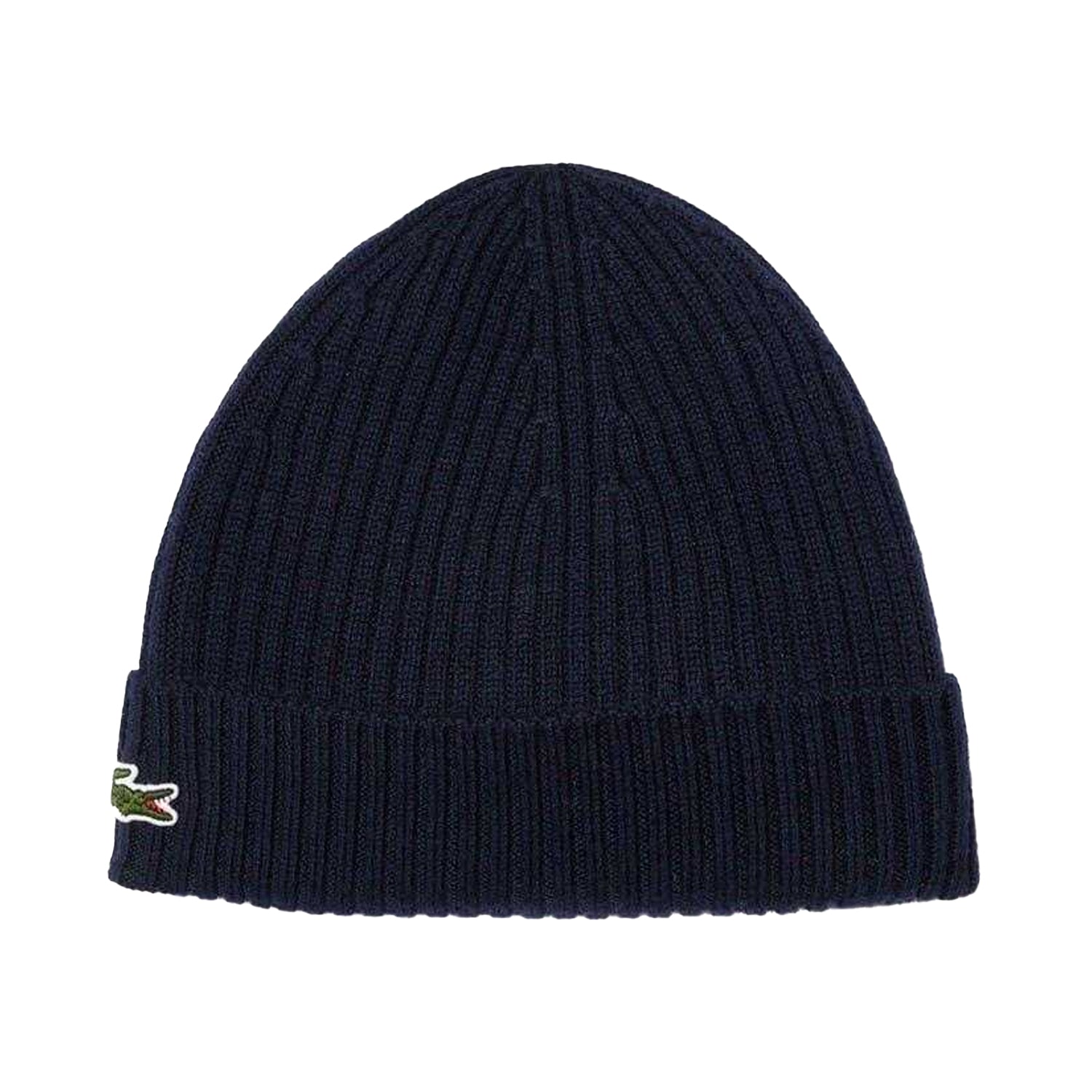 Navy - Front - Lacoste Unisex Adult Embroidered Logo Wool Casual Beanie
