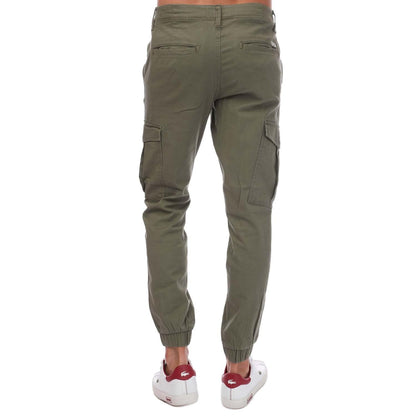 Olive - Back - Jack And Jones Mens Marco Cuffed Cargo Trousers