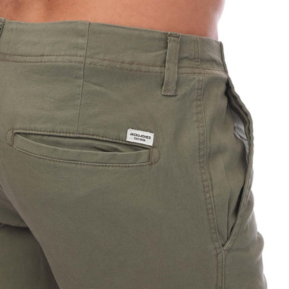 Olive - Side - Jack And Jones Mens Marco Cuffed Cargo Trousers