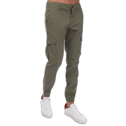 Olive - Front - Jack And Jones Mens Marco Cuffed Cargo Trousers