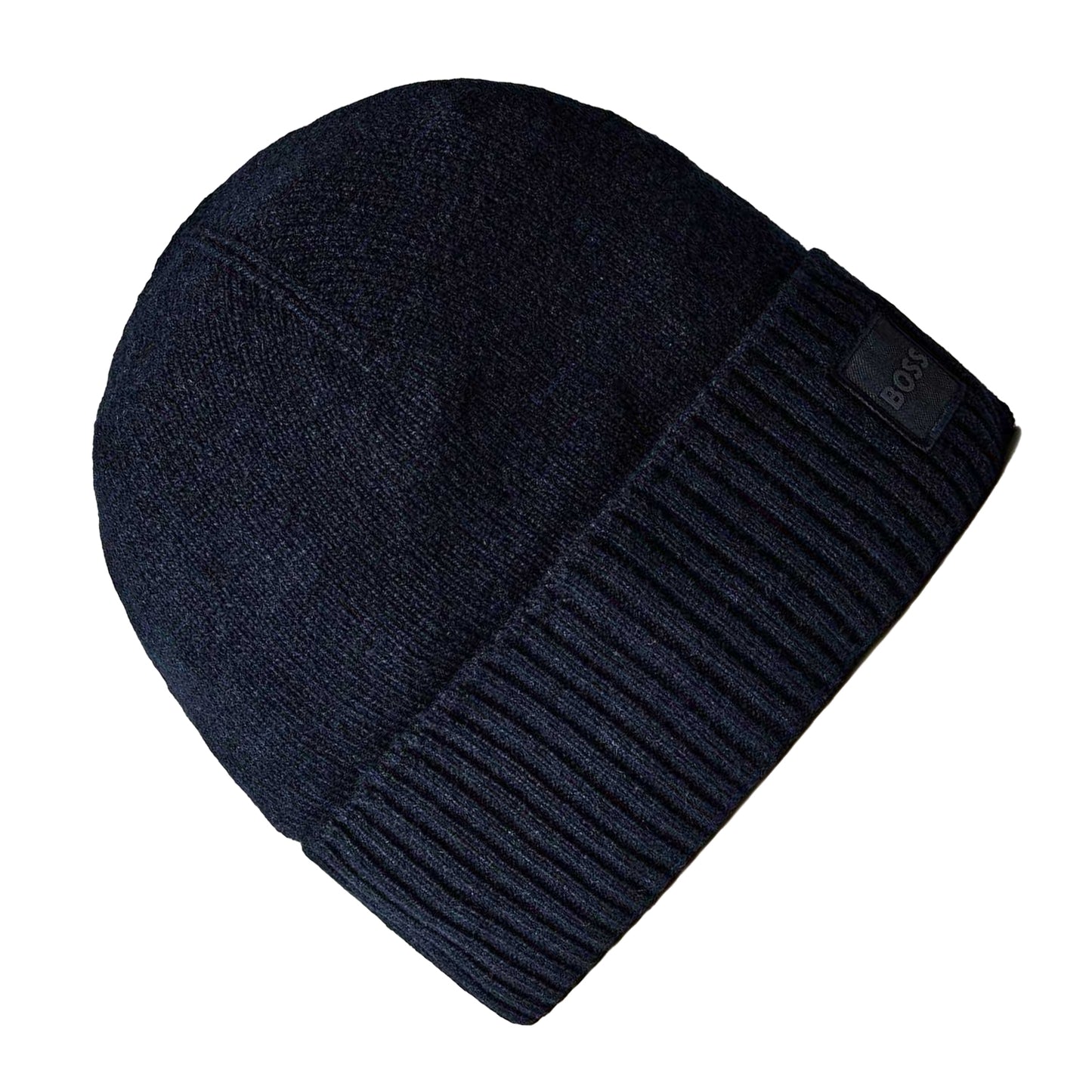 Blue - Back - Boss Unisex Adult Ribbed Winter Beanie