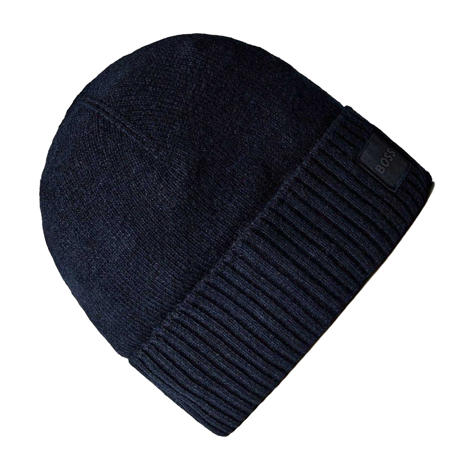 Blue - Back - Boss Unisex Adult Ribbed Winter Beanie