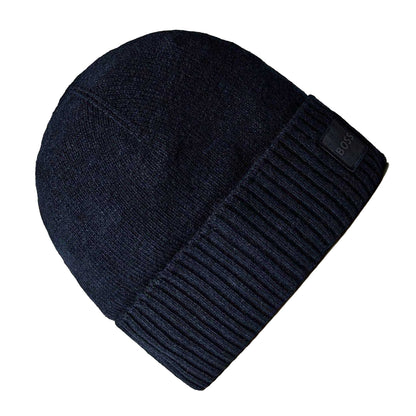 Blue - Back - Boss Unisex Adult Ribbed Winter Beanie