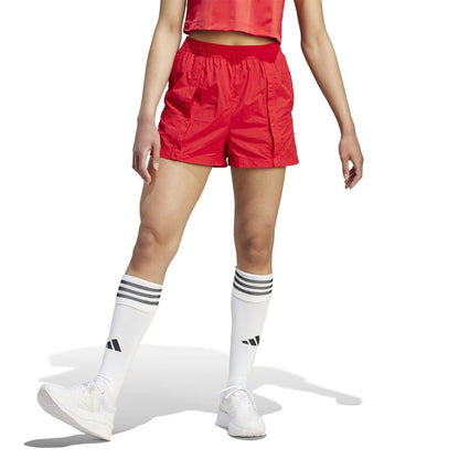 Red - Back - Adidas Womens-Ladies Tiro Shorts