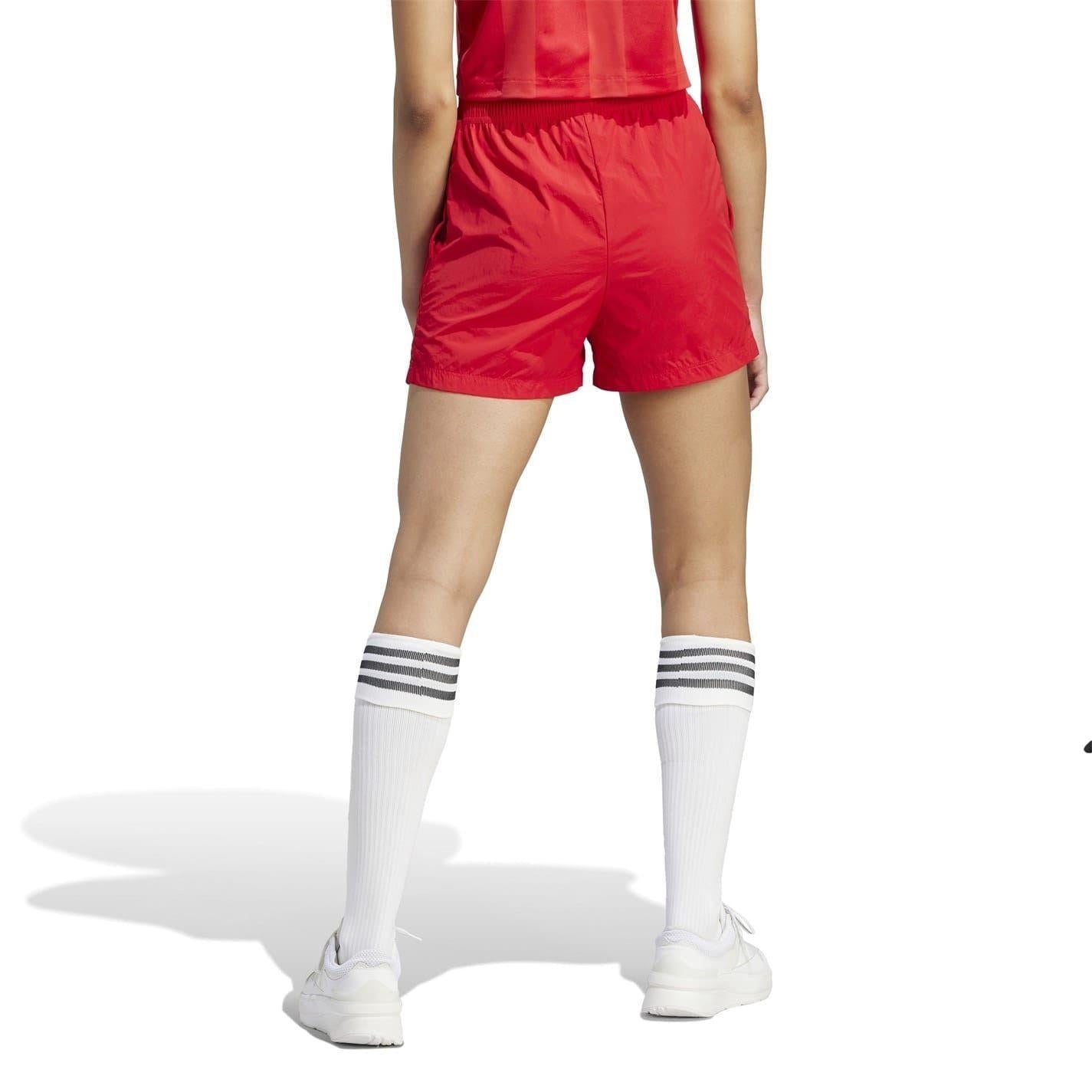 Red - Side - Adidas Womens-Ladies Tiro Shorts