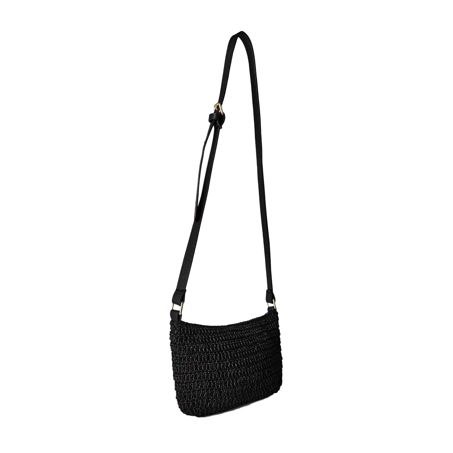 Black - Back - Biba Crescent Shaped Casual Crossbody Bag