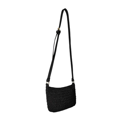 Black - Back - Biba Crescent Shaped Casual Crossbody Bag