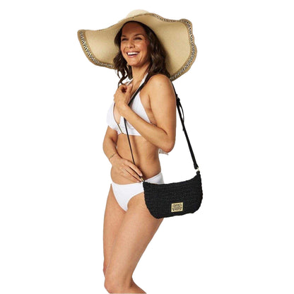 Black - Side - Biba Crescent Shaped Casual Crossbody Bag