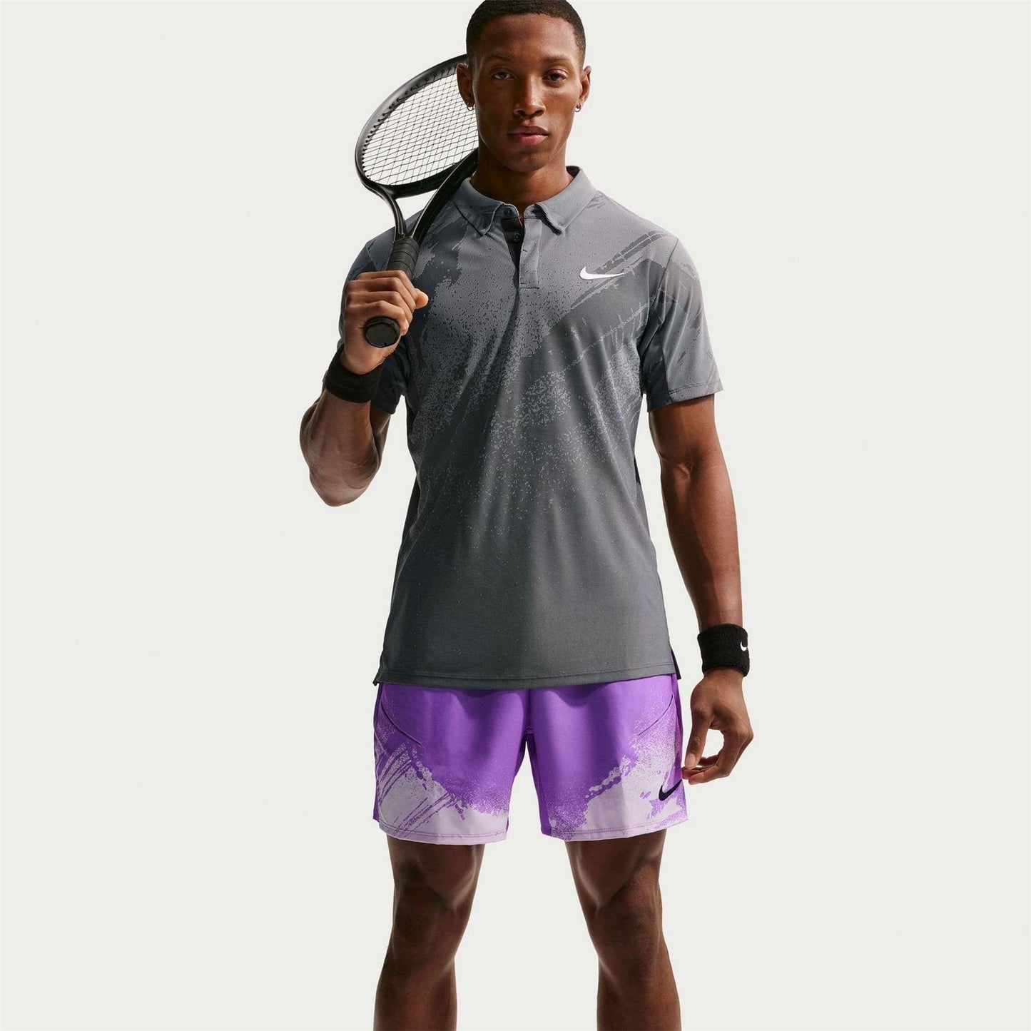 Violet-Black - Side - Nike Mens Court Shorts