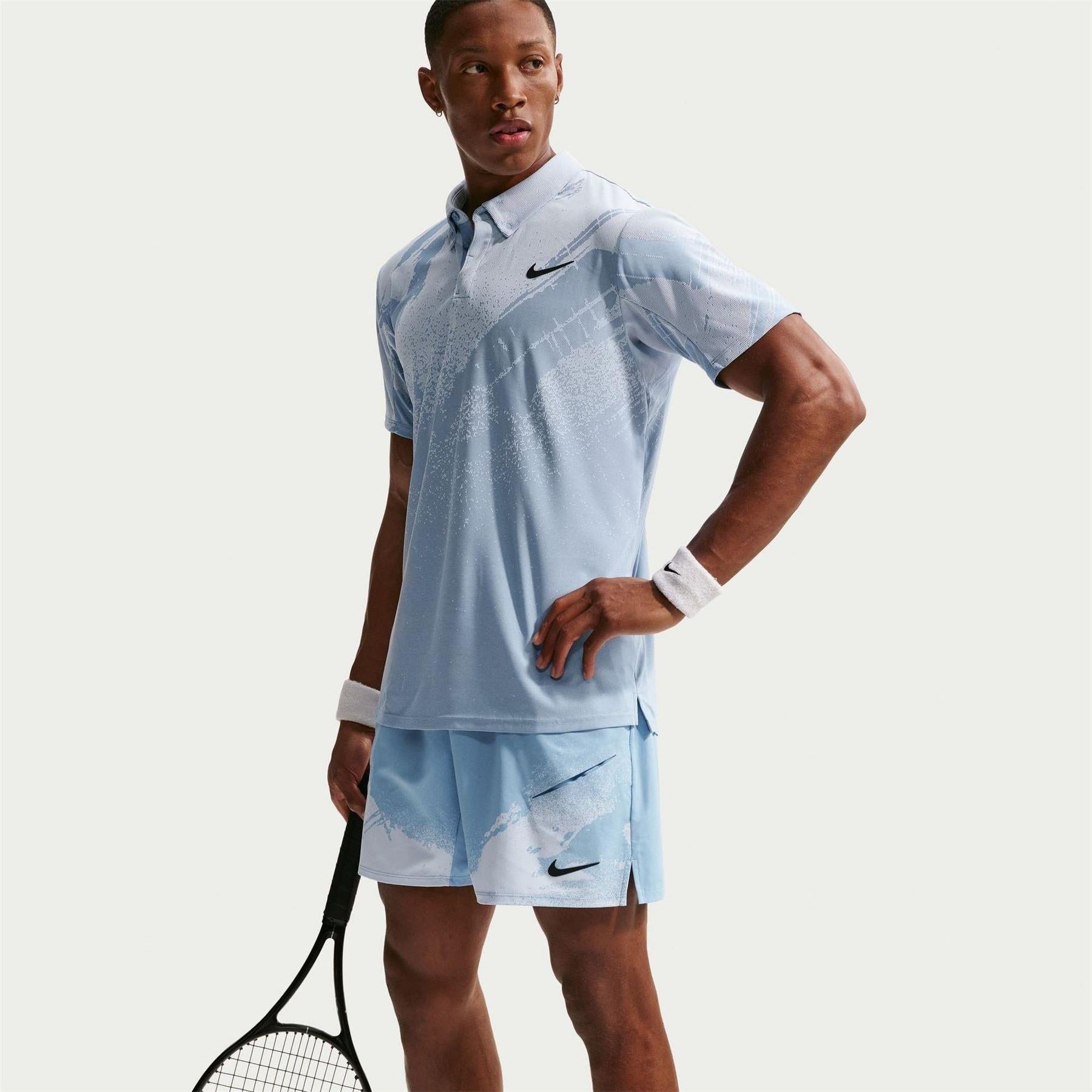 Blue-Black - Side - Nike Mens Court Shorts