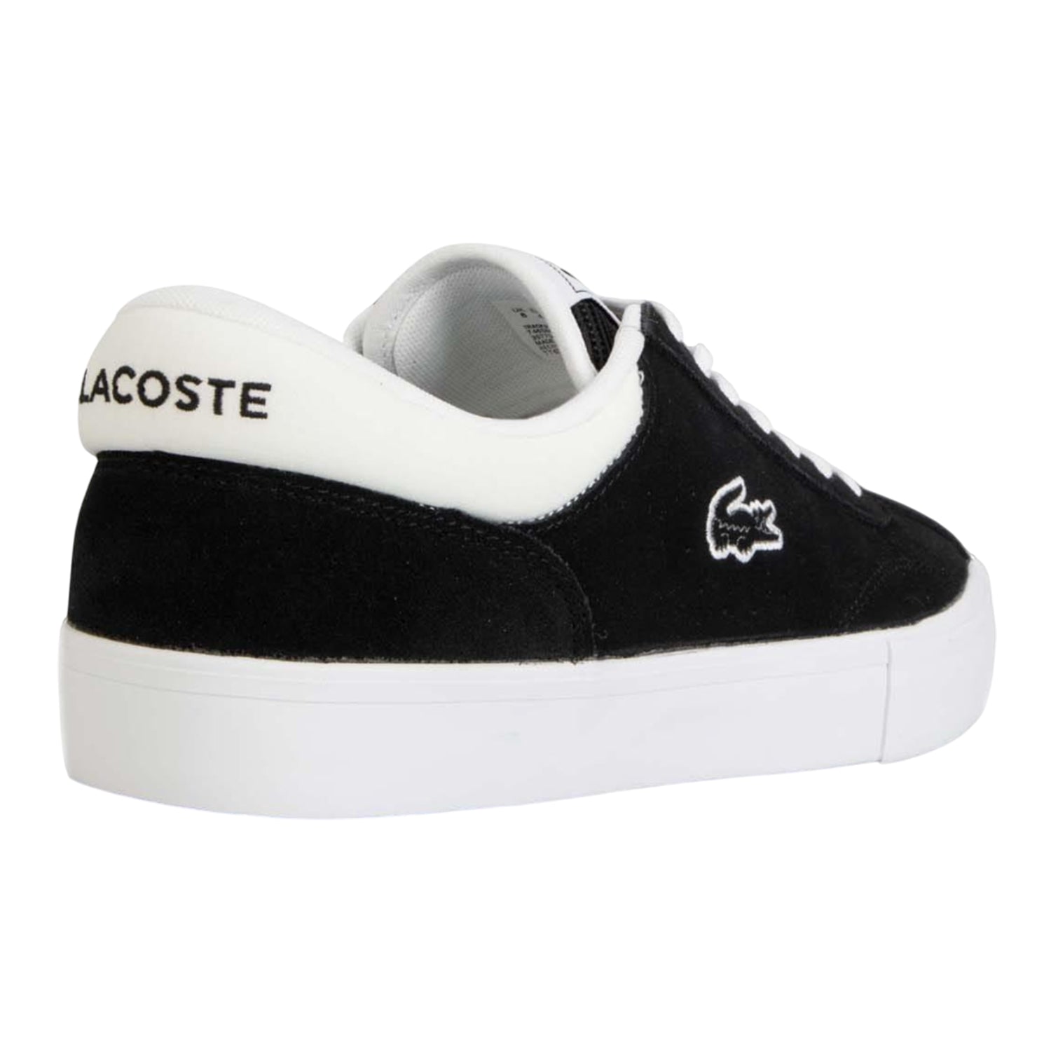 Black-White - Back - Lacoste Unisex Adult Trackserve Suede Trainers