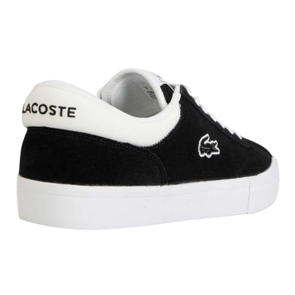 Black-White - Back - Lacoste Unisex Adult Trackserve Suede Trainers