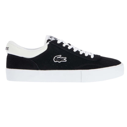 Black-White - Side - Lacoste Unisex Adult Trackserve Suede Trainers