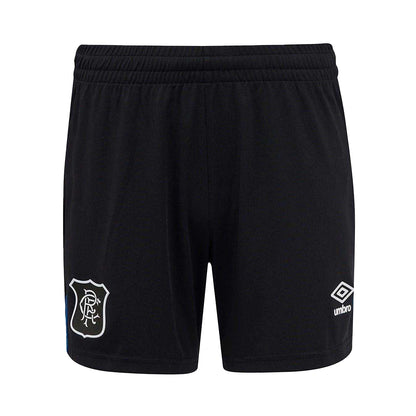 Black-Blue - Front - Umbro Childrens-Kids 2025-2026 Rangers FC Third Shorts