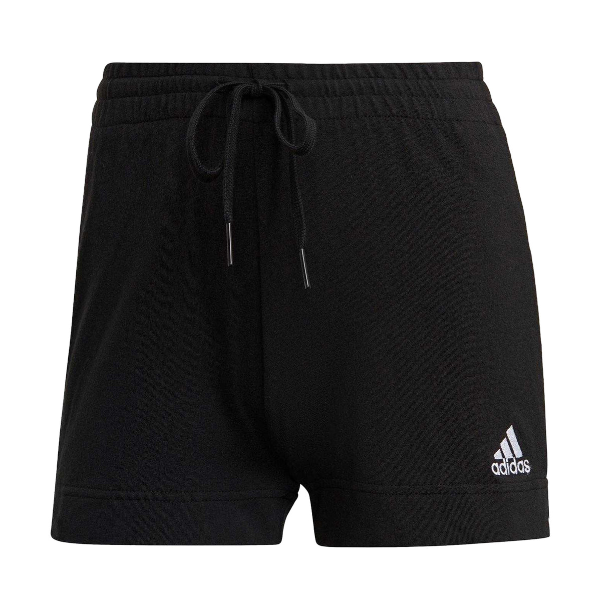 Black-White - Front - Adidas Womens-Ladies Essentials 3 Stripes Shorts