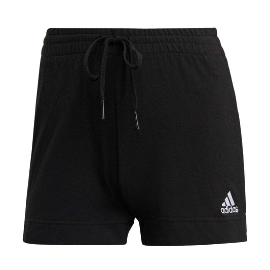 Black-White - Front - Adidas Womens-Ladies Essentials 3 Stripes Shorts