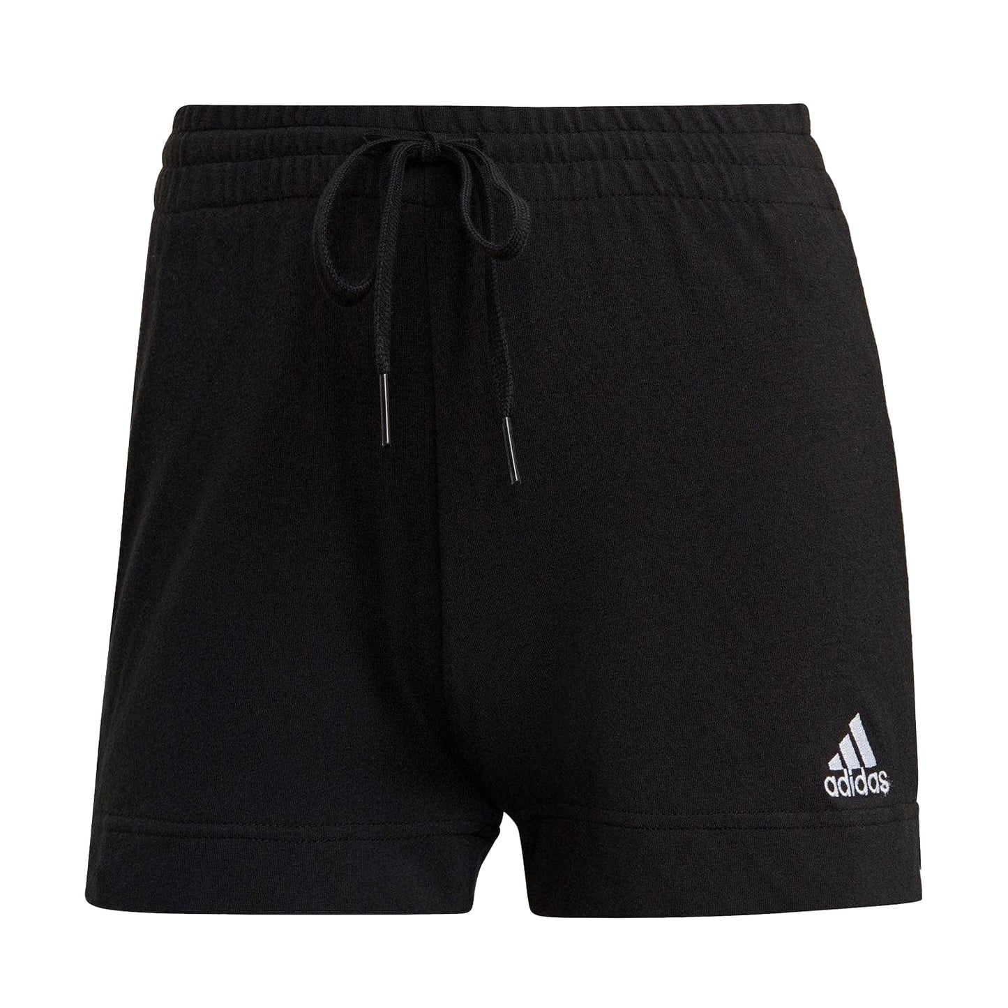 Black-White - Front - Adidas Womens-Ladies Essentials 3 Stripes Shorts