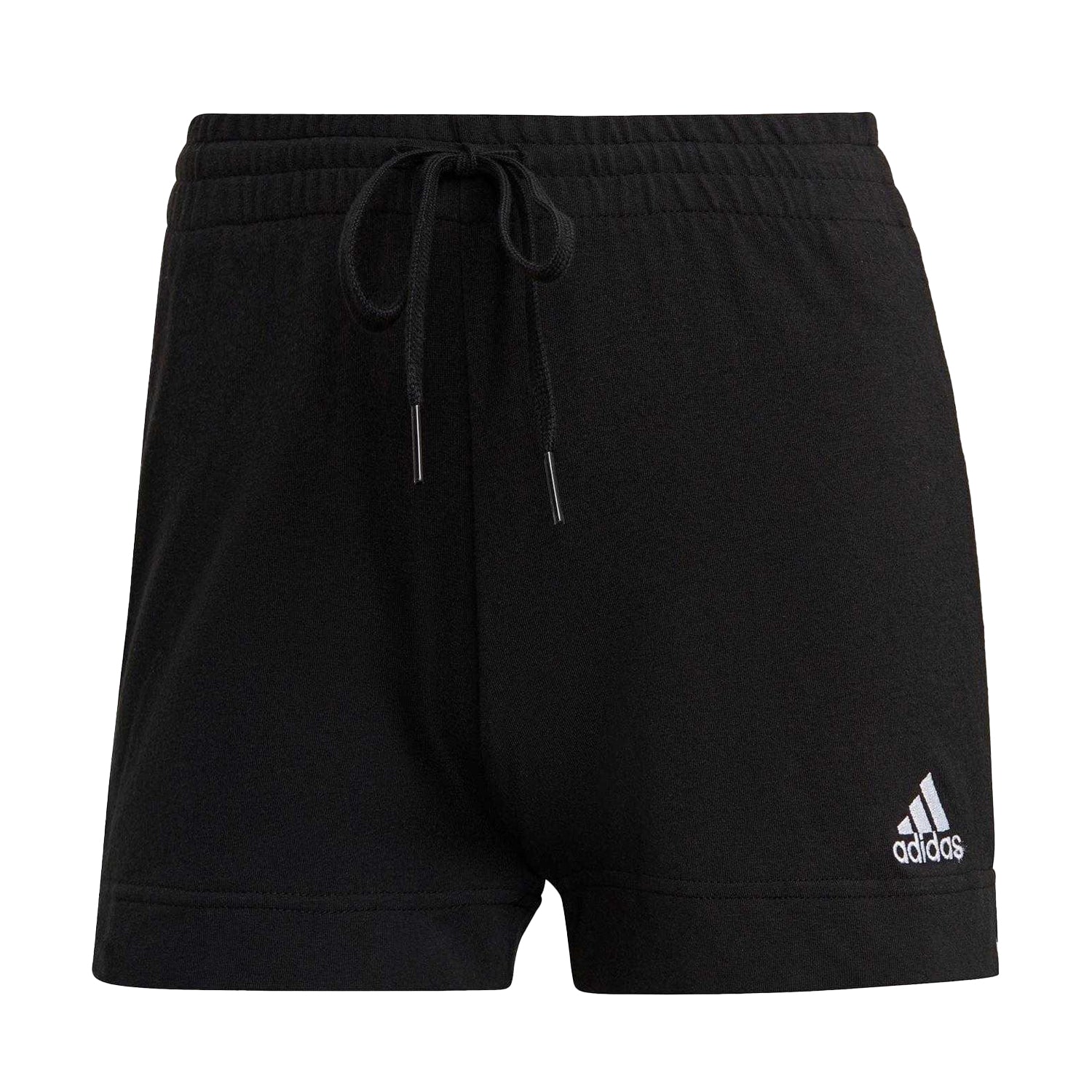 Black-White - Front - Adidas Womens-Ladies Essentials 3 Stripes Shorts