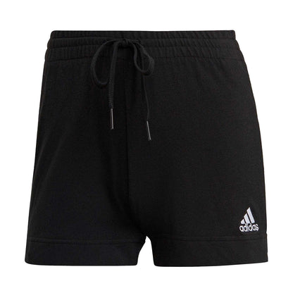 Black-White - Front - Adidas Womens-Ladies Essentials 3 Stripes Shorts