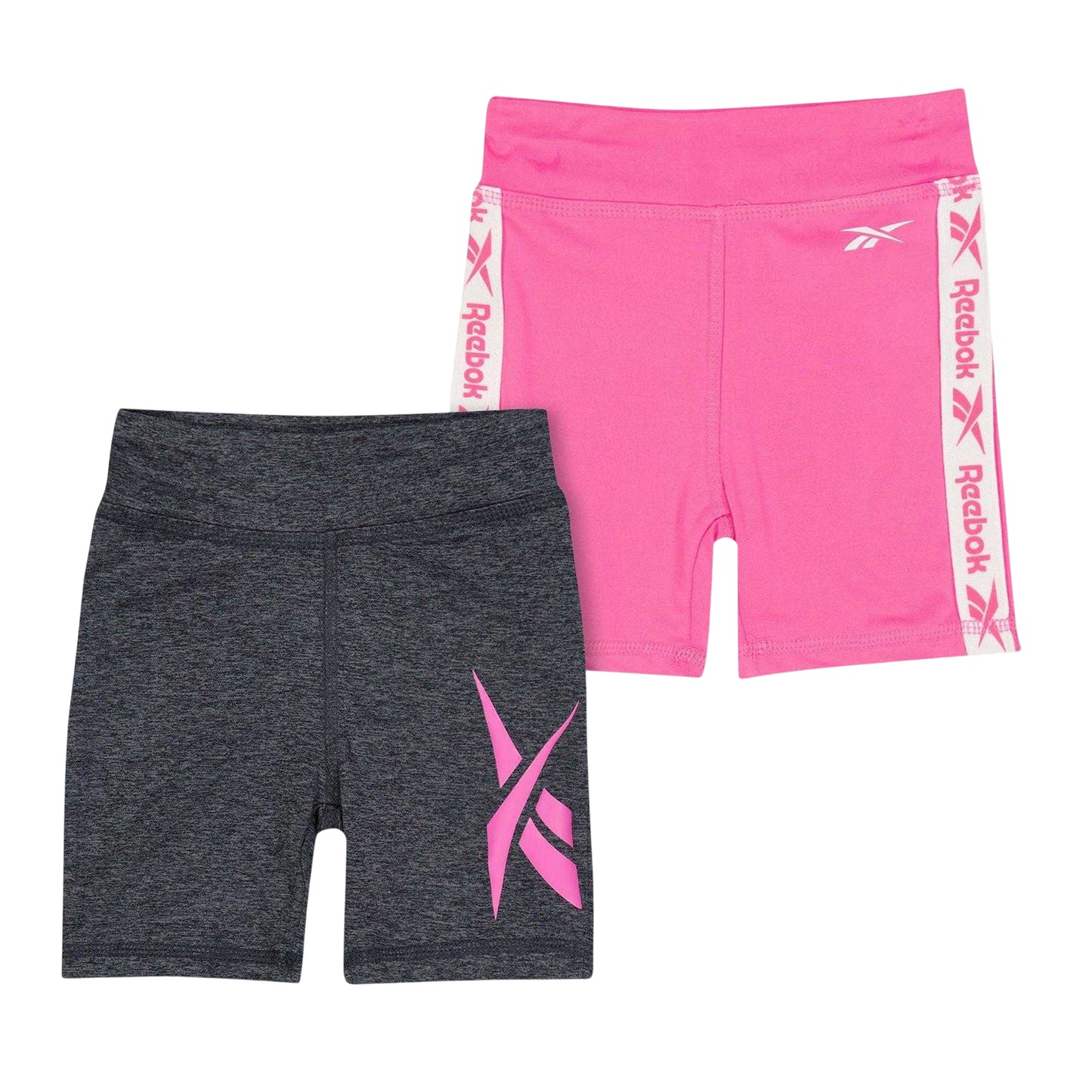Sugar Coral - Front - Reebok Girls Jersey Shorts (Pack of 2)