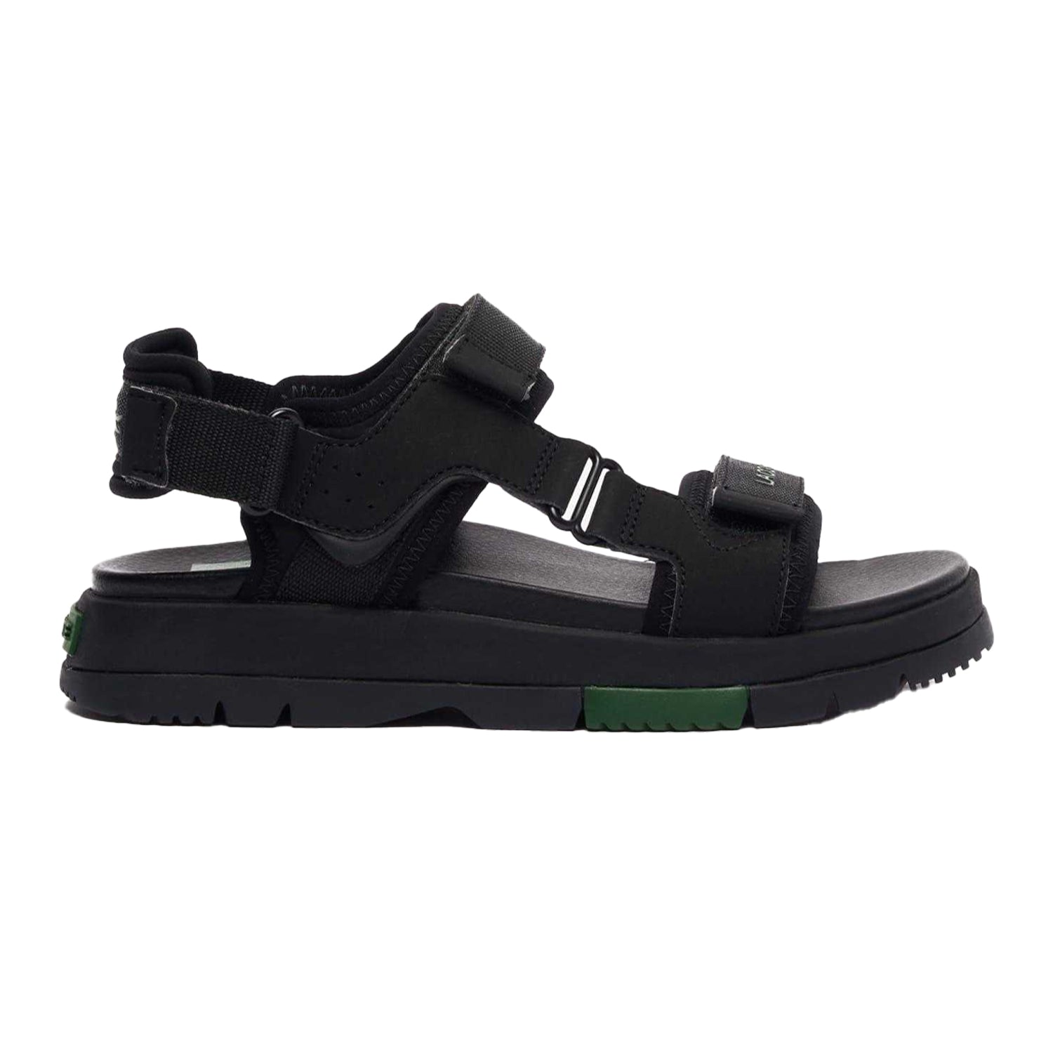 Black-Green - Back - Lacoste Womens-Ladies Suruga Premium Sandals