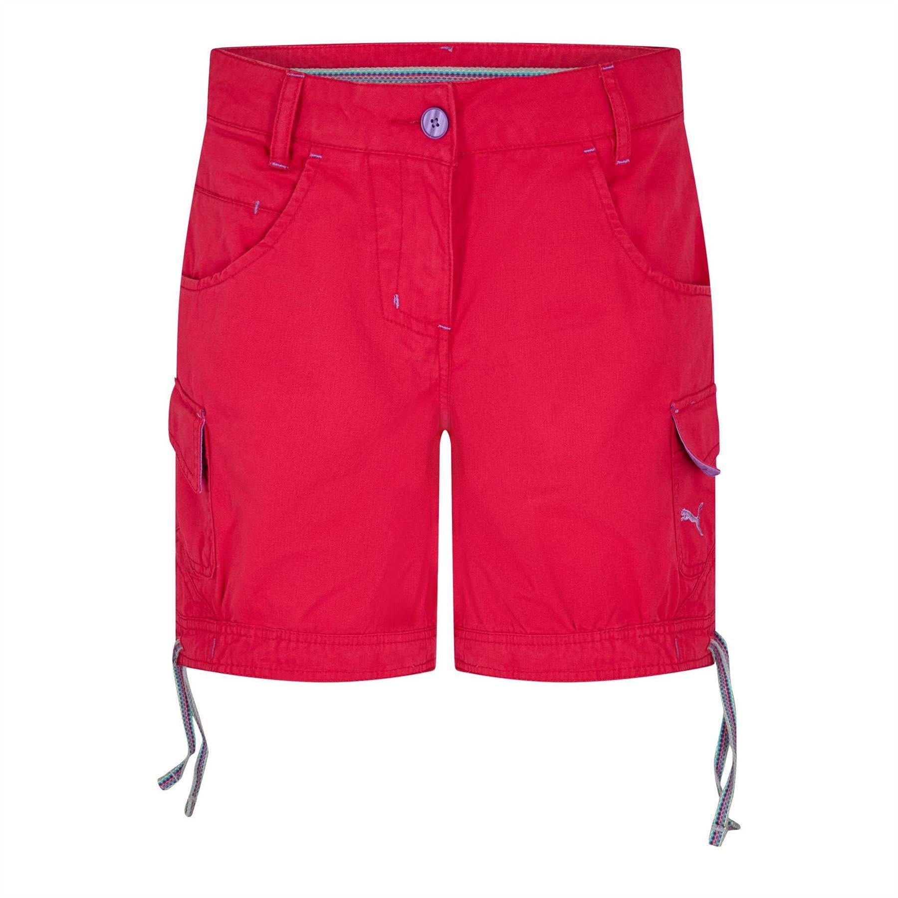Red - Front - Puma Womens-Ladies Beach Cargo Shorts