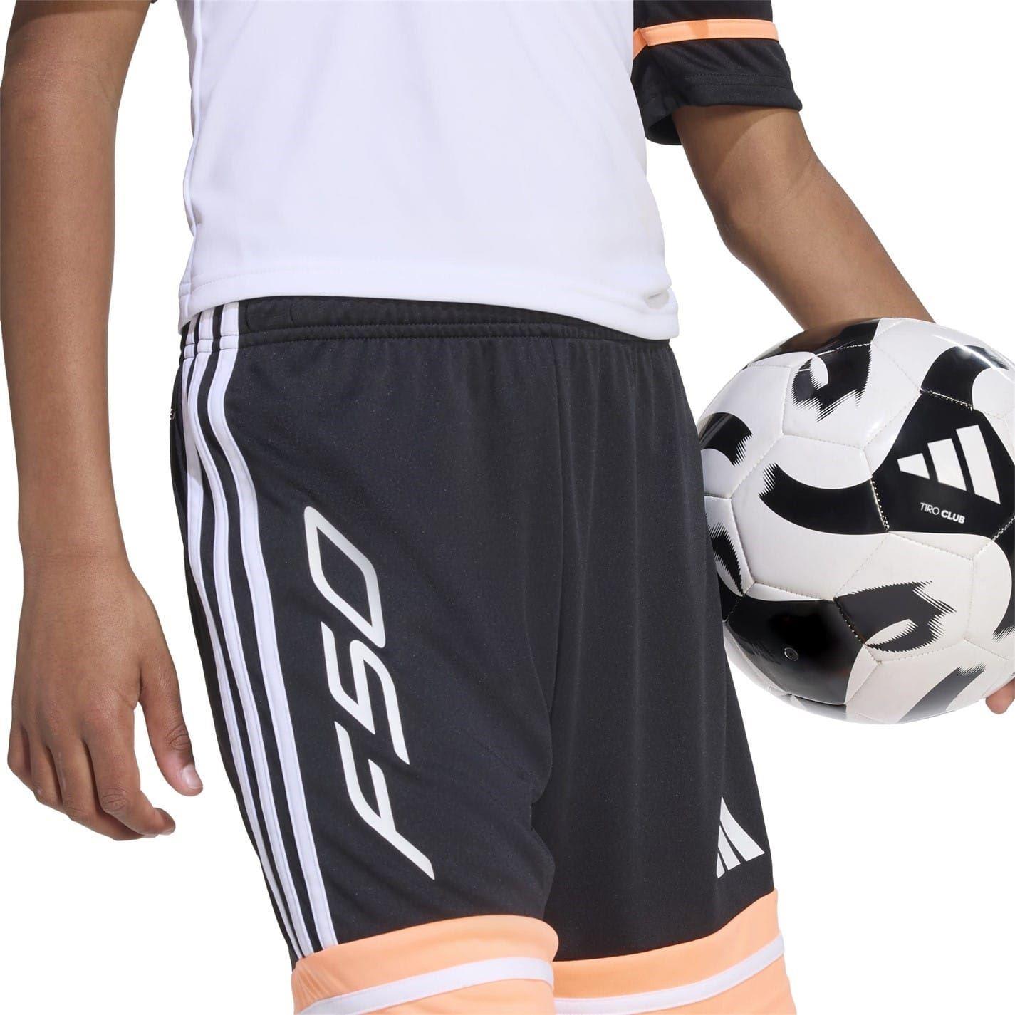 Black-Orange - Front - Adidas Childrens-Kids F50 Drawstring Waist Shorts