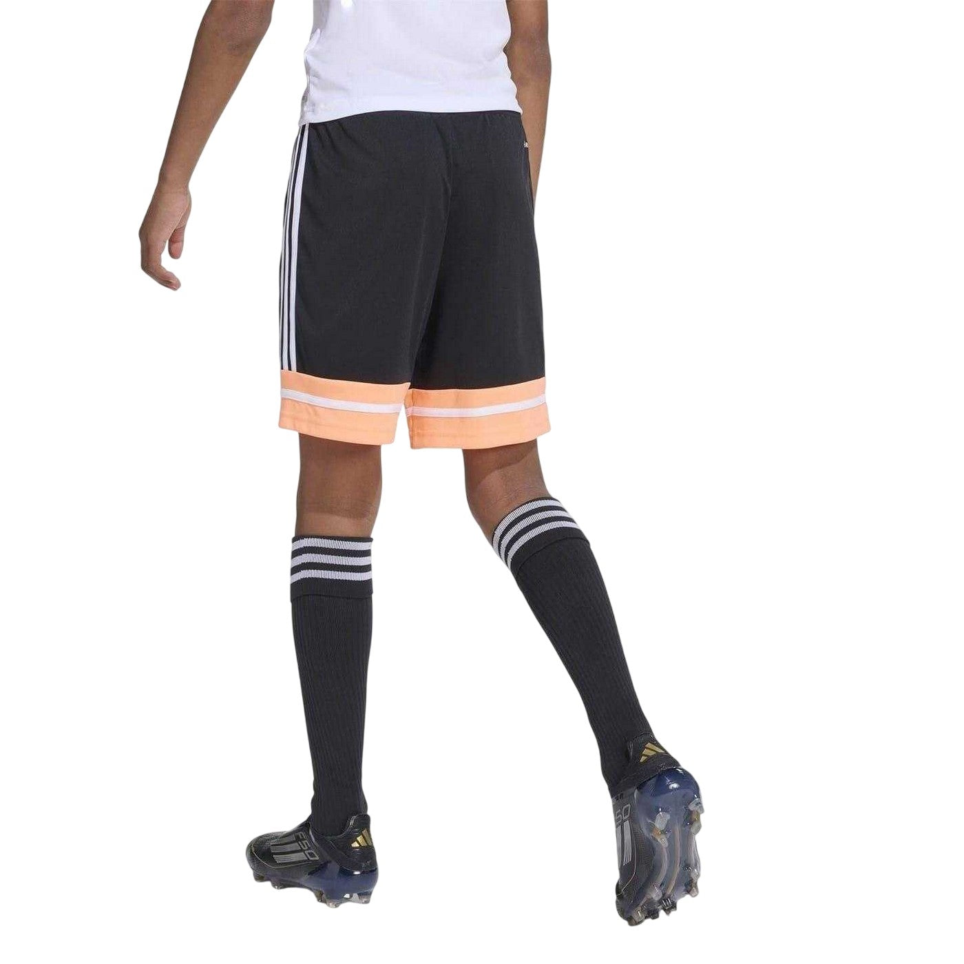 Black-Orange - Back - Adidas Childrens-Kids F50 Drawstring Waist Shorts