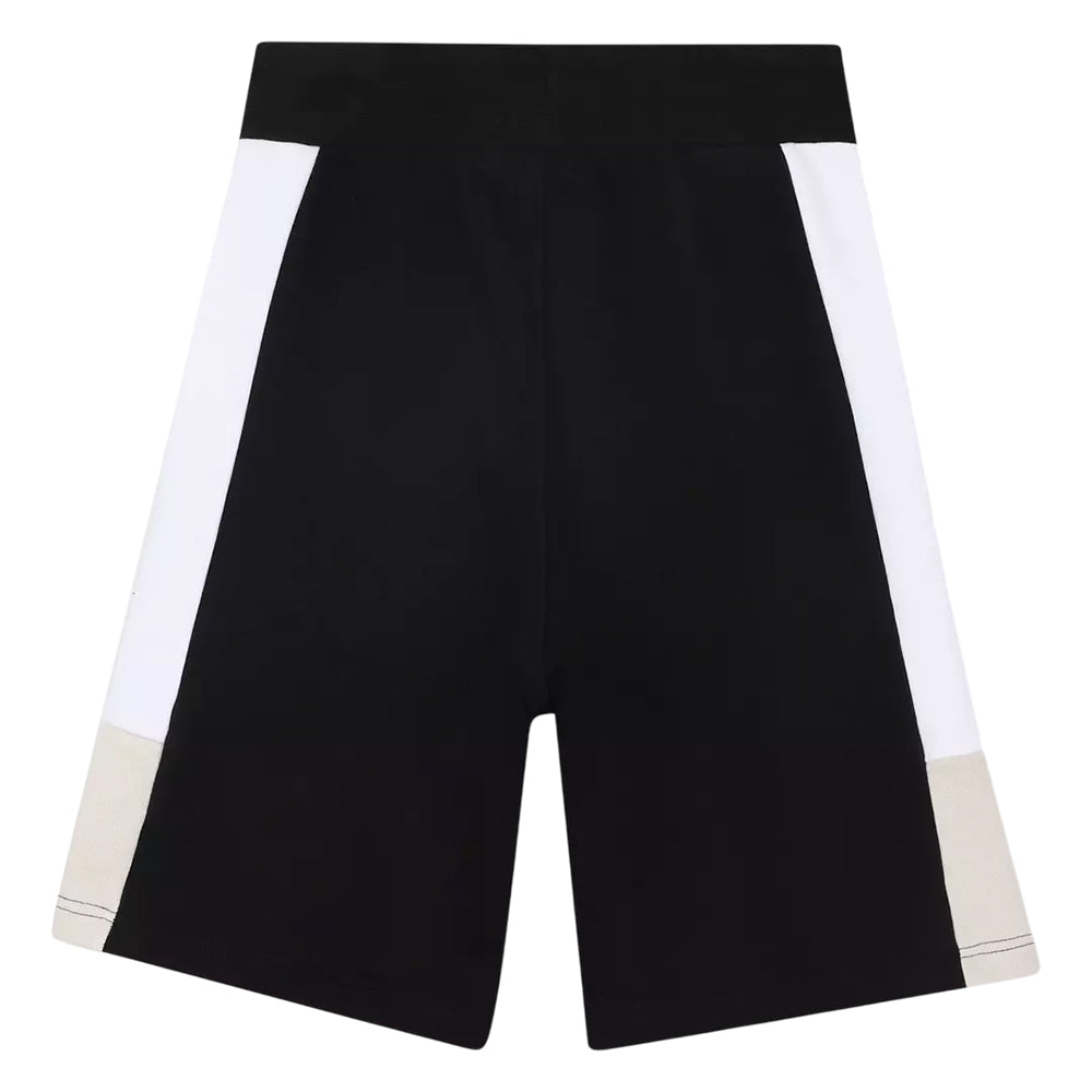 Black - Back - Boss Childrens-Kids Colour Block Sweat Shorts
