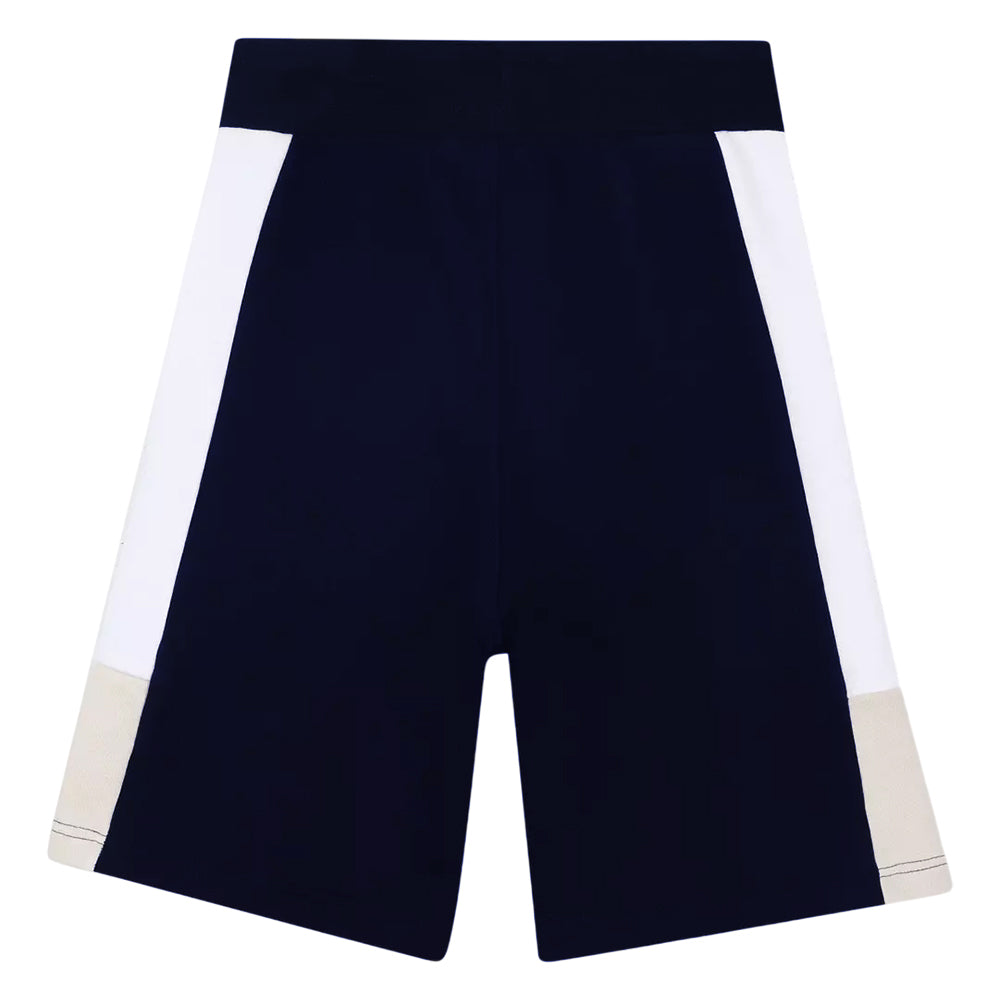 Navy - Back - Boss Childrens-Kids Colour Block Sweat Shorts